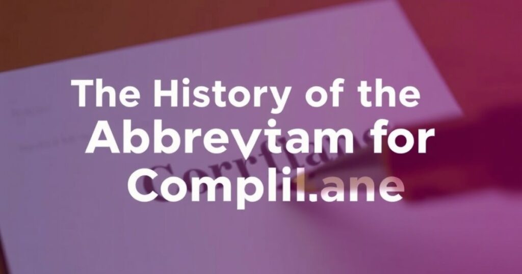 The History of the Word Abbreviation for Compliance