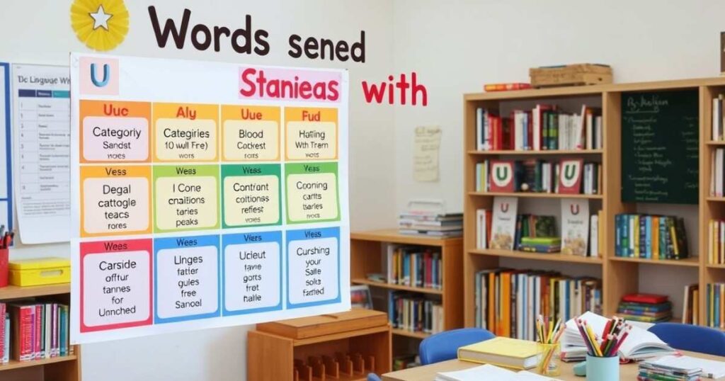Categories of Words Ending with U