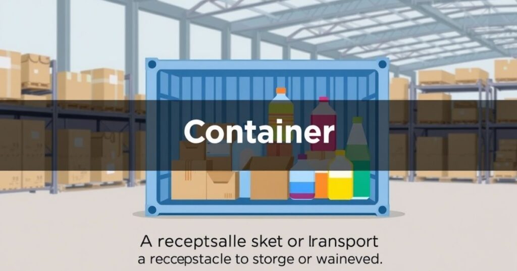 Definition, Pronunciation, and Meaning of Container
